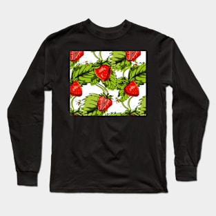 Juicy Summer Strawberries and Honey Bees Long Sleeve T-Shirt